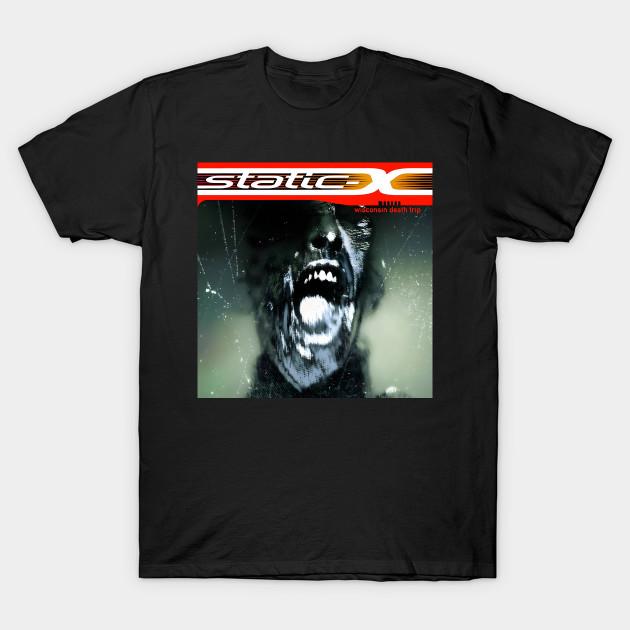 Men Black Print T-shirt Static-X // Wisconsin Death Trip No-Cut Transfer Paper Print Cotton Tshirt 3XL чёрный