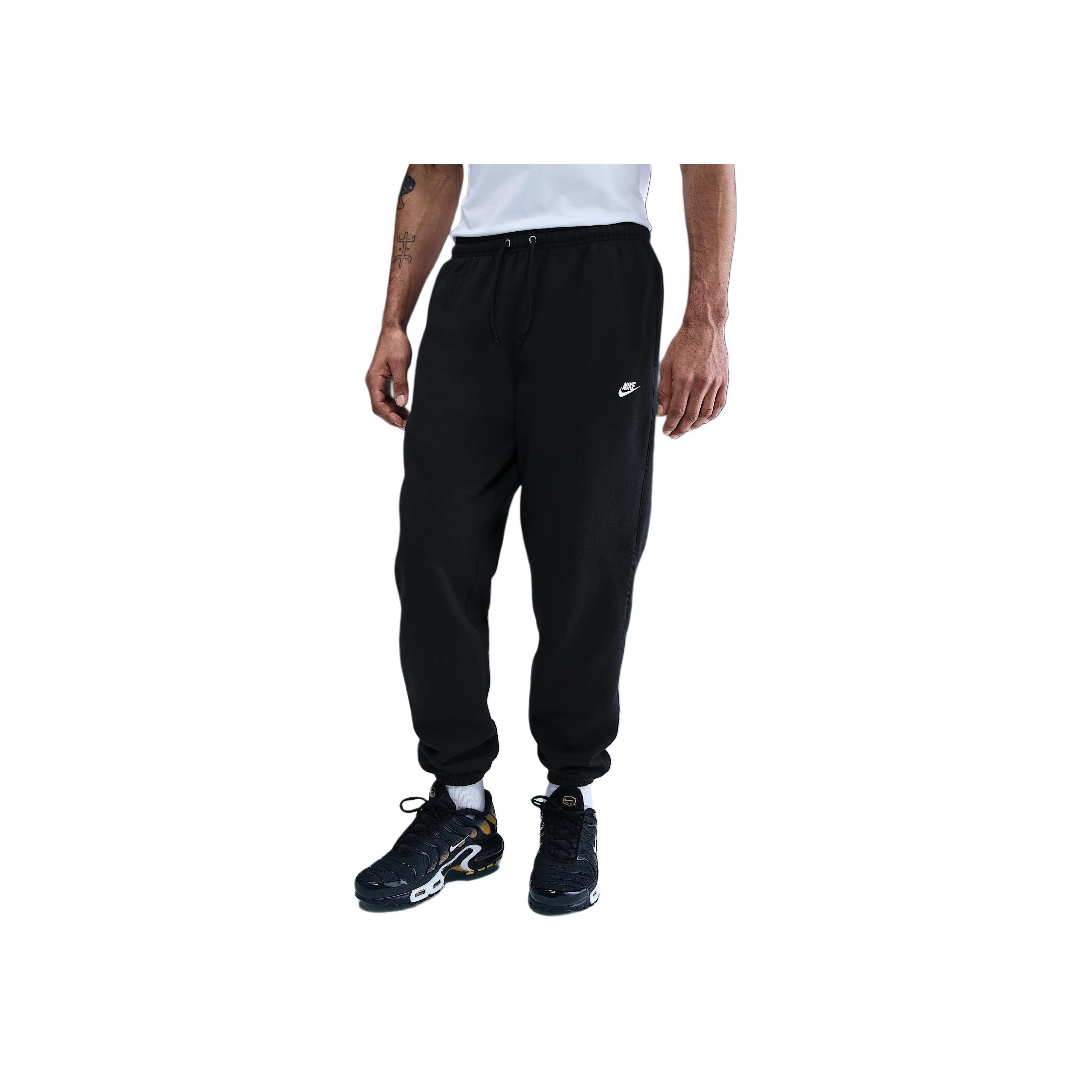 Nike Club Cuffed Brushed Fleece Pants Men Pants Black White FN3808-010 XL