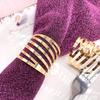 1Pc Gold Color Wedding Napkin Rings Table Decoration Hollow Out Family Gatherings Everyday Use Napkin Buckle Holder Party Decor