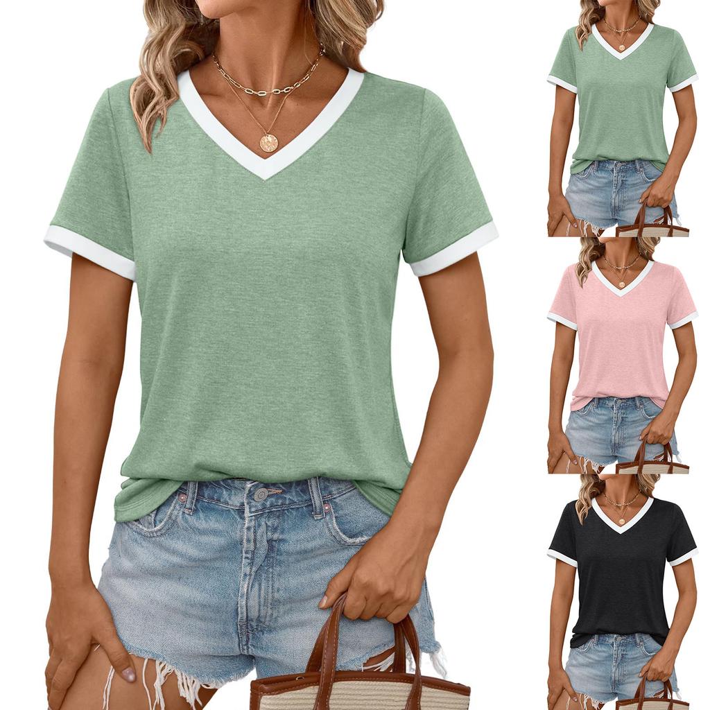 Damen Freizeit lässiges kurzärmeliges T-Shirt Top