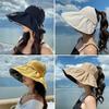 Summer New Big Eaves Sunscreen Hat Women's Face Shade Sunshade Bucket Hat Outdoor UV Protection Foldable Versatile Face