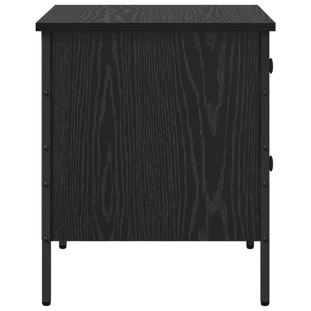 1 Modern retro low cabinet, bedroom nightstand, bedside storage cabinet, double-drawer storage unit with rounded corner supports, 40x42x50 cm