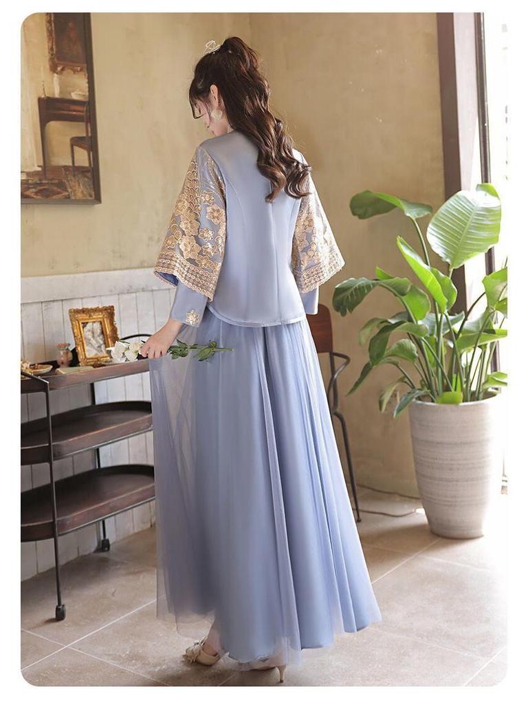 2025 Autumn-Winter Long Bridesmaid Gown - New Chinese Wedding Sisterhood Collection