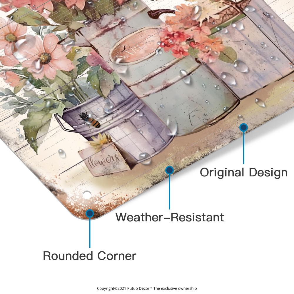 Garden Inspirational Quotes Vintage Metal Tin Sign, To Plant A Garden Is To Believe In Tomorrow, Wall Art Decor for Home Garden