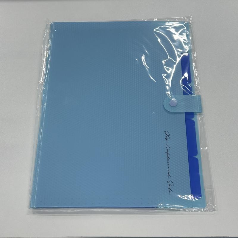 Расширяющаяся папка для файлов 5 карманов для папок с документами портативный органайзер для школьных канцелярских принадлежностей формат А4 небесно-голубой 1980₽