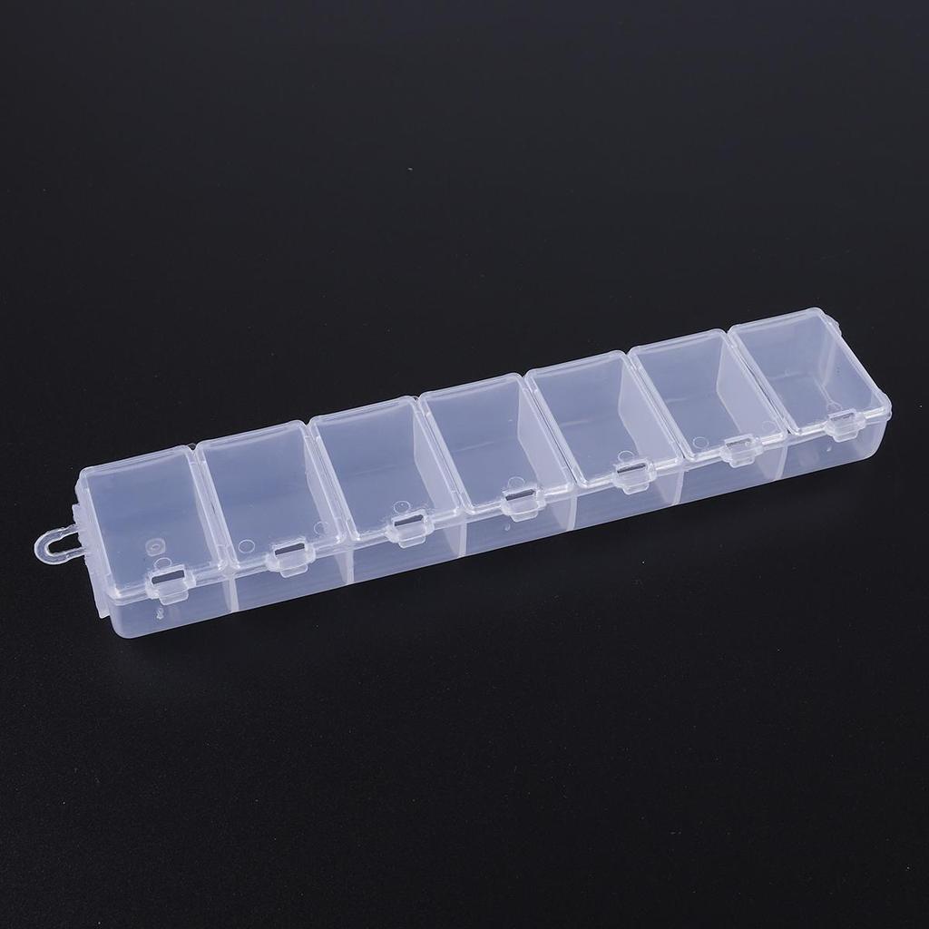 7 Compartments Adjustable Practical Long Storage Box Bead Ring Box Jewelry Presentation Organizer