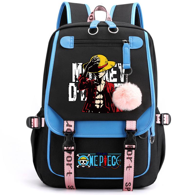 Anime One Piece High Quality Female Backpack Waterproof Knapsack with Ligh Tweight Book Bag for Kid Gifts Men Women Travel Bag Leisure Bag Rucksack