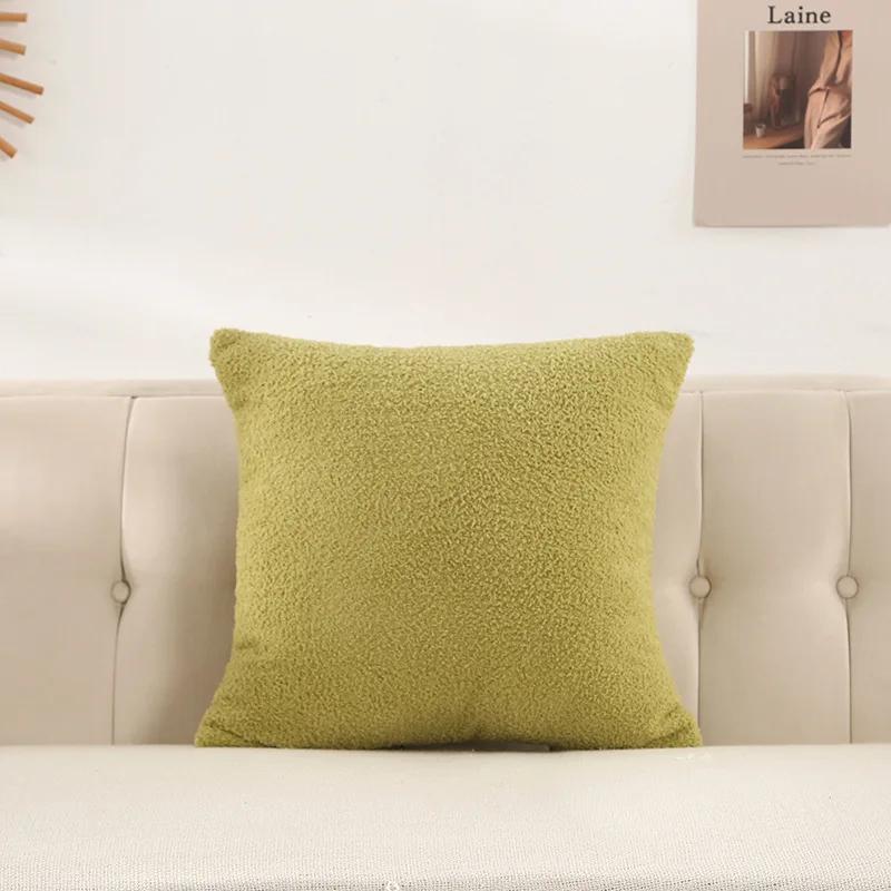 Plush Velvet Pillow Cover Premium Teddy Fleece Sofa Cushion Case Office Nap Pillow Seat Back Support Home Decor Throw Pillowcase