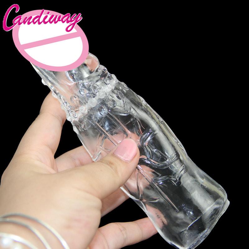 CandiWay Delay Condom Impotence Contraceptive Extension Reusable Sleeves Sex Product Men Toys Increase Cock Sleeve Dildo Ring