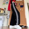 High-waisted Sweatpants for Women In Spring and Autumn New Loose Straight Slimming Three-bar Wide-leg Casual Drooping Sweatpants