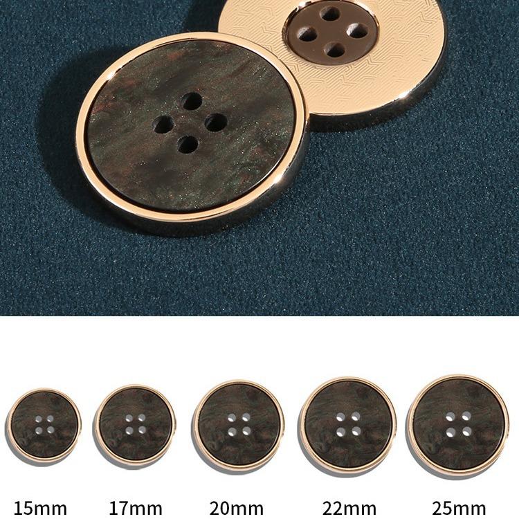 10Pcs Round Black Four-Eye Buttons Versatile Women'S Suit Jacket Coat Sweater Buttons Men'S Clothes Top High-End Buttons