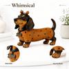 Cute Resin Figurine with Halloween Pumpkin for Shelf, Table, or Desk Decor