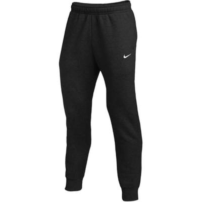 Solid Color Logo Print Elastic Mid Waist Cuffed Knit Sports Pants Men Bottoms Black CJ1616-010