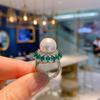 Live Streaming New Emerald Australian Pearl Earrings Rings Necklaces Fairy Style Women's Fashion