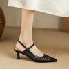Shoes Pointed High Heels Women's Sandals Back Empty French Bag Head Woven Hollow Summer Hole Shoes
