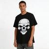 Exaggerated Skull Print Dark Style Trendy Casual Short Sleeve T-shirt Pure cotton T-shirt