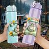 1PC Retro Vintage Telephone Pattern 750ml Color Plastic Sports Water Bottle Leakproof Flip Straw Lid Suitable for Sports Office Home Use