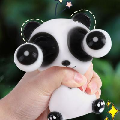 Panda Squishes Toy Popping Rotatable Eyes Funny Soft TPR Stress Relief Trick Prop Lovely Animal Fidget Squeeze Toy Kids Gift