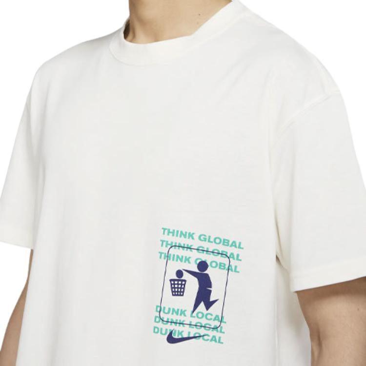 Nike T Shirts Men's White Crew Neck Moderate Straight Fit DJ1577-901