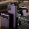 For Samsung Galaxy A51 4G SM-A515 Leather Back Cover Compatible with MagSafe JEEHOOD J06 Phone Case with Card Bag RFID Blocking