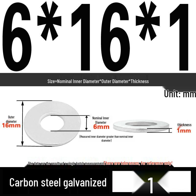 GB97 Galvanized Flat Washer M3-M42 - Full Specifications
