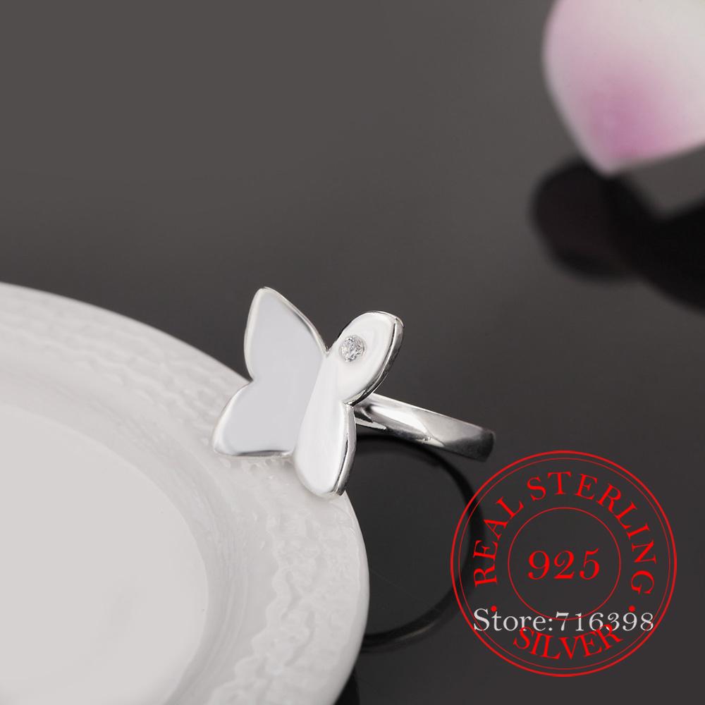 925 Sterling Silver Butterfly Zircon Ring for Women Men Fashion Wedding Engagement Party Gift Charm Jewelry
