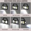 Torcia LED Solare da 1200mAh - Luce Ricaricabile per Campeggio/Lavoro con 6 Modalità, Impermeabile IPX7 per Emergenze Outdoor Escursioni