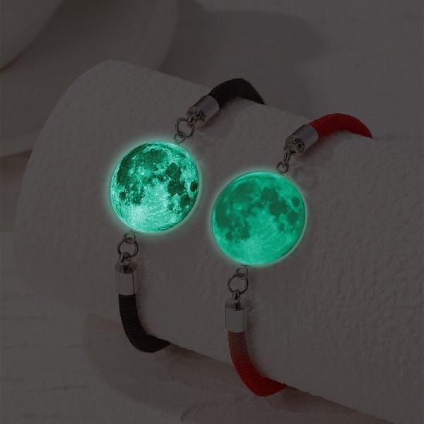 2pcs Stainless Steel Luminous Sun Moon Braided Bracelets for Lovers Couple Adjustable Bracelet Valentine s Day Jewelry Gifts