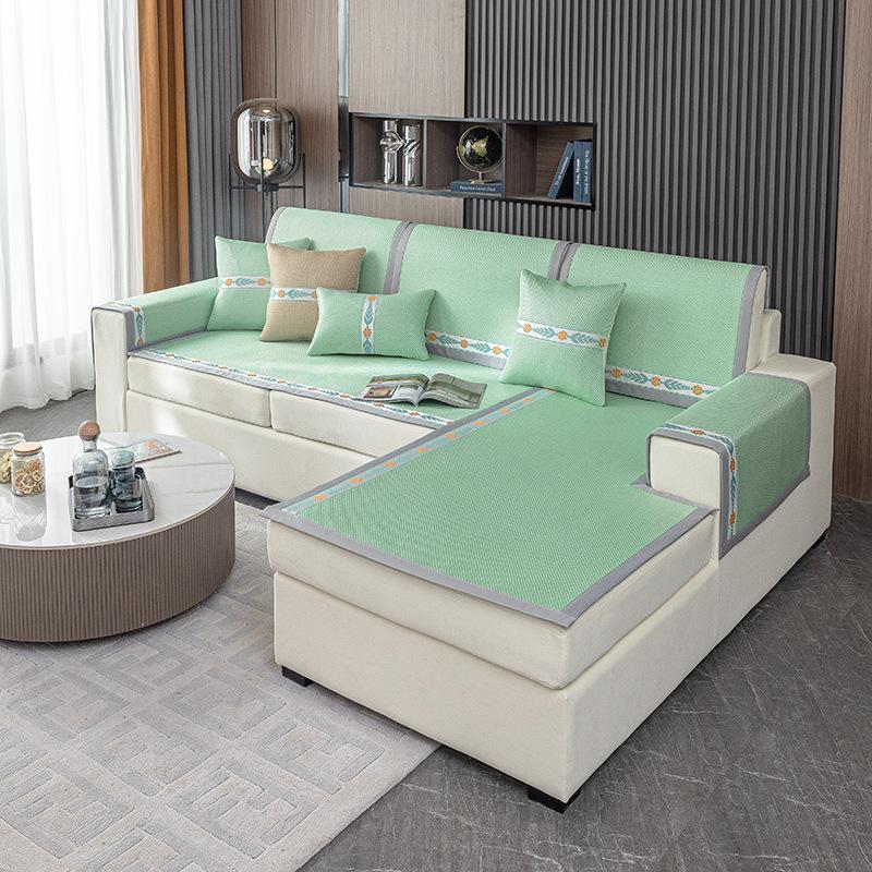Ice Silk Rattan Mat Sofa Cushion New Summer Cool Argy Wormwood Sofa Seat Cushions Mosquito Repellent Summer Sofa Cover