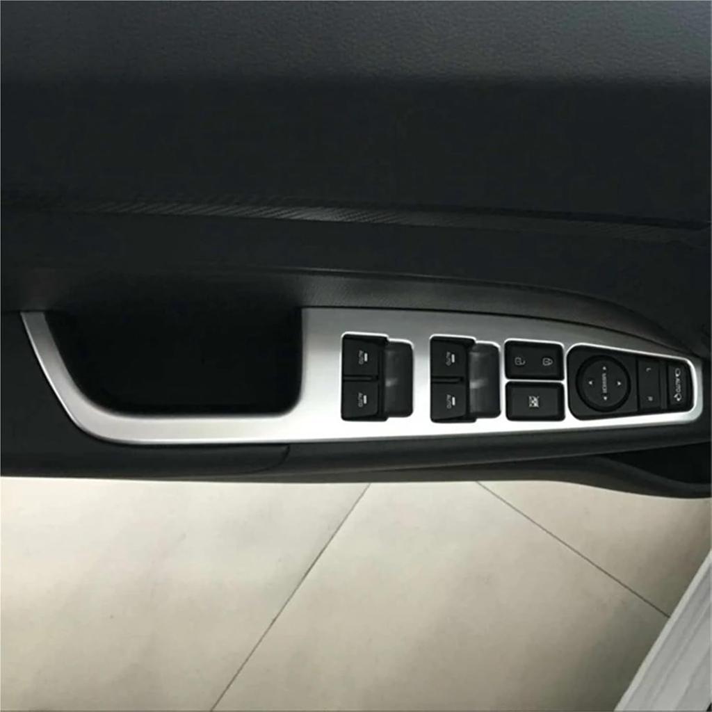 2016-2020 Compatible with Hyundai Elantra Silver Window Lift Switch Button Panel Cover Trim Interior Door Armrest Decoration