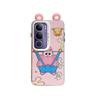 KEYSION Cute Ear Cartoon Case for VIVO Y19S 4G with Lanyard Soft Silicone+PC Shockproof Phone Back Cover for VIVO Y19S Pro