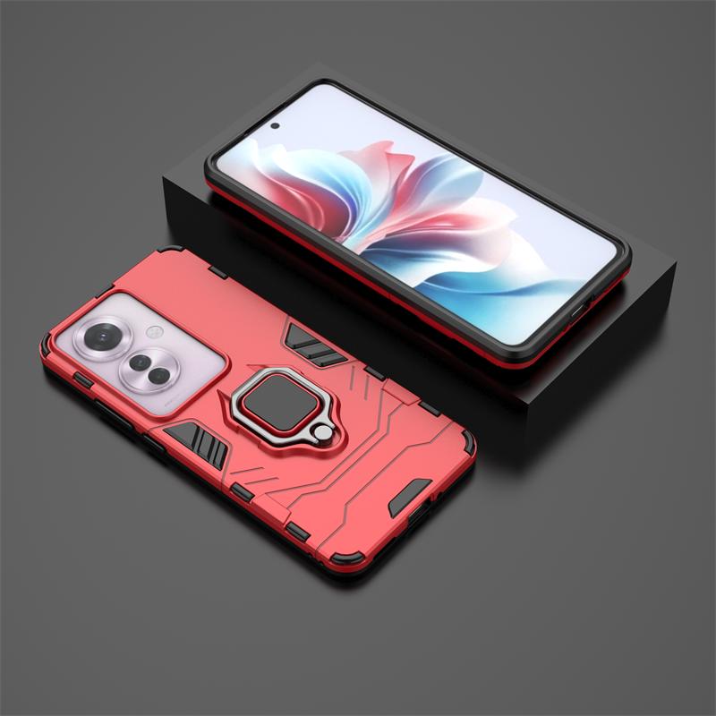 For OPPO Reno 11 F 5G Case Shockproof Armor Metal Ring Phone Case For Reno 11 F 2024 CPH2603 6.7" Car Magnetic Holder Back Cover