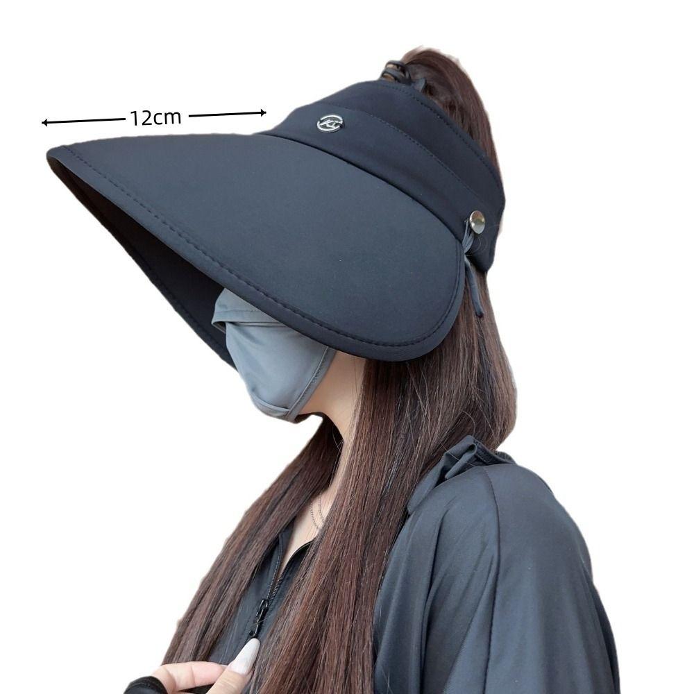 Large Brim Ponytail Cap Summer Beach Fisherman Hats New Women Sun Hat  for Outdoor Travel