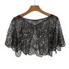 Mesh Sequins Shawls Blingbling Short Cape Elegant Sequins Poncho Coat  Girl
