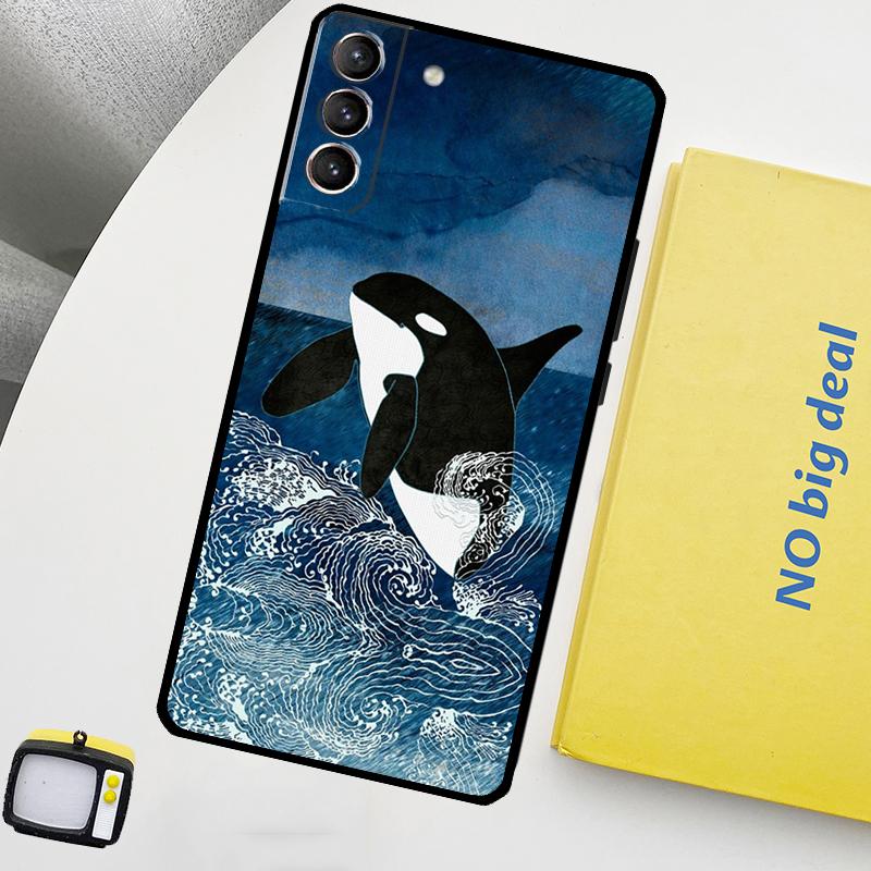 Killer Whale Orca Phone Case For Samsung Galaxy S25 Ultra S21 S22 S23 S24 Ultra S9 S10 S20 Plus S25 FE Cover