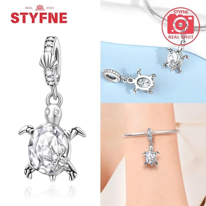 Women Bracelet Diy Fine Jewelry Gifts Original Charms Beads Copper Ocean Series Blue Turtle Starfish Shell Pendants