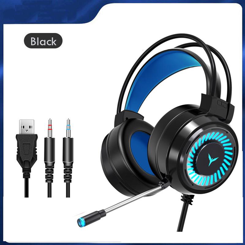 2020 Gaming Headsets Gamer Headphones 7.1 Surround Sound Stereo Wired Earphones USB Microphone Breathing Light PC Laptop Game Headset