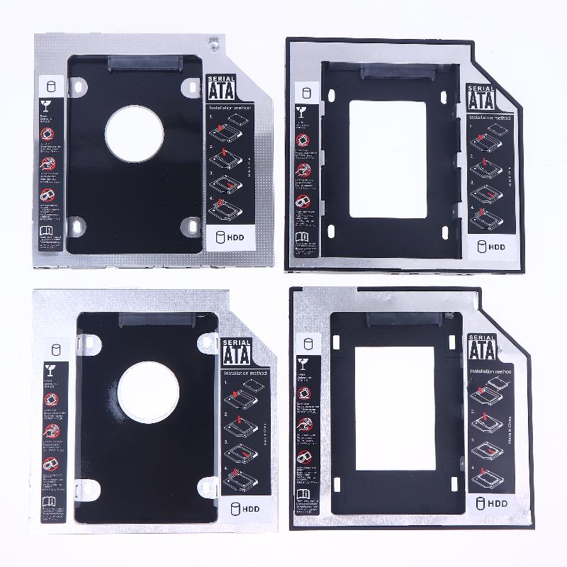 1 Set 2.5" Ssd Cd Dvd a Custodia Alloggiamento per Hdd Cd-Rom Odd Optibay Plastica Alluminio Universale 9.5/12.7Mm Sata 3.0 Caddy per Secondo Hdd