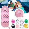 2 In 1 Kids Sleeping Bag, Pink Cat Sleeping Bag With Pillow For Boys And Girls