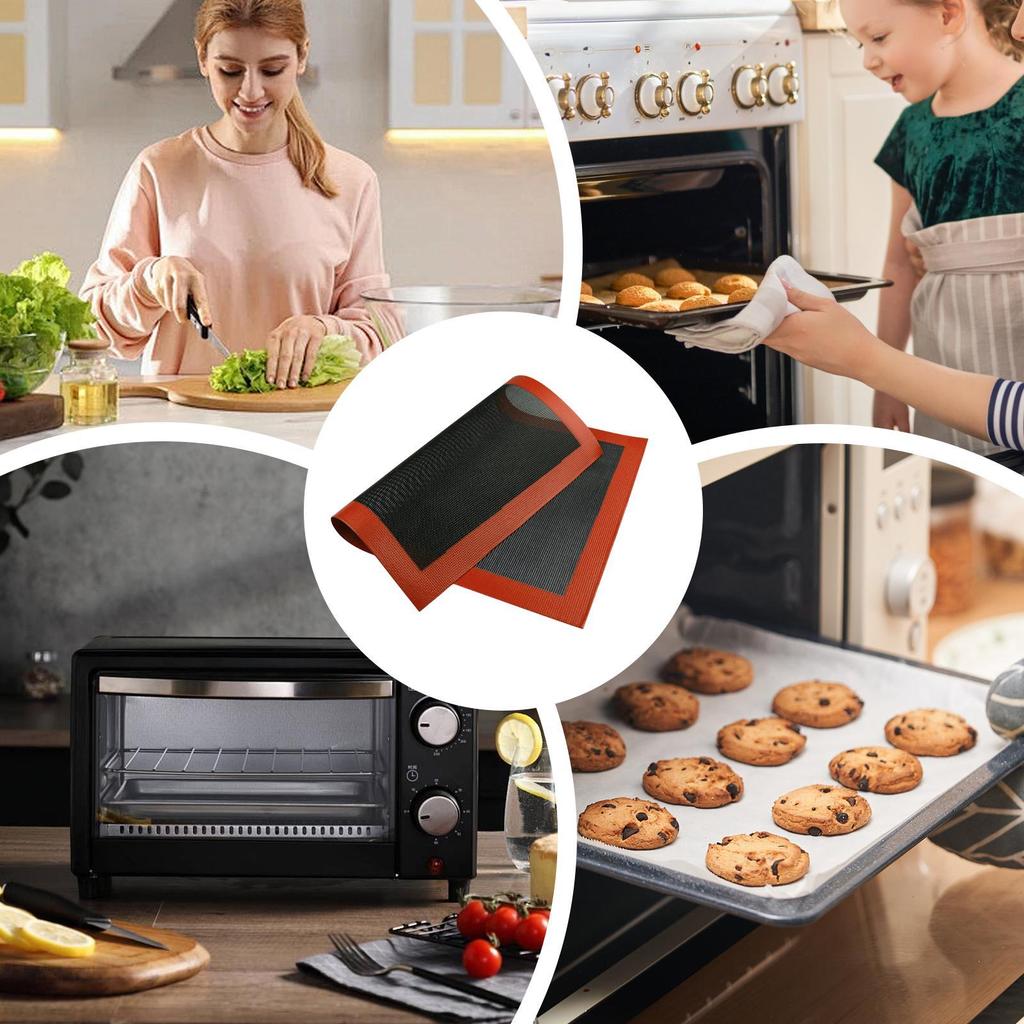 Alfombrilla de Silicona Bandeja para Hornear Malla para Hornear Transpirable Antiadherente Alfombrilla para Hornear Alfombrilla para Galletas Herramientas de Cocina de Alta Temperatura Herramientas para Pasteles