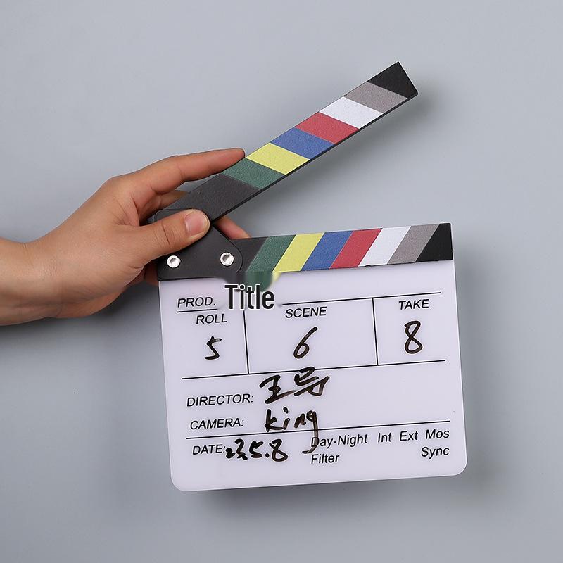 Professional Black and White Acrylic Movie Clapboard Ornament