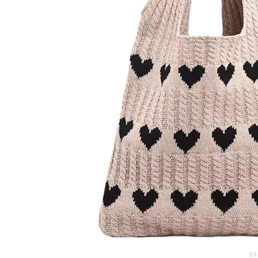 Shoulder Bag Women's Knit Tote Aesthetic Pouch Underarm Female Purse Handbag Crocheted Bags