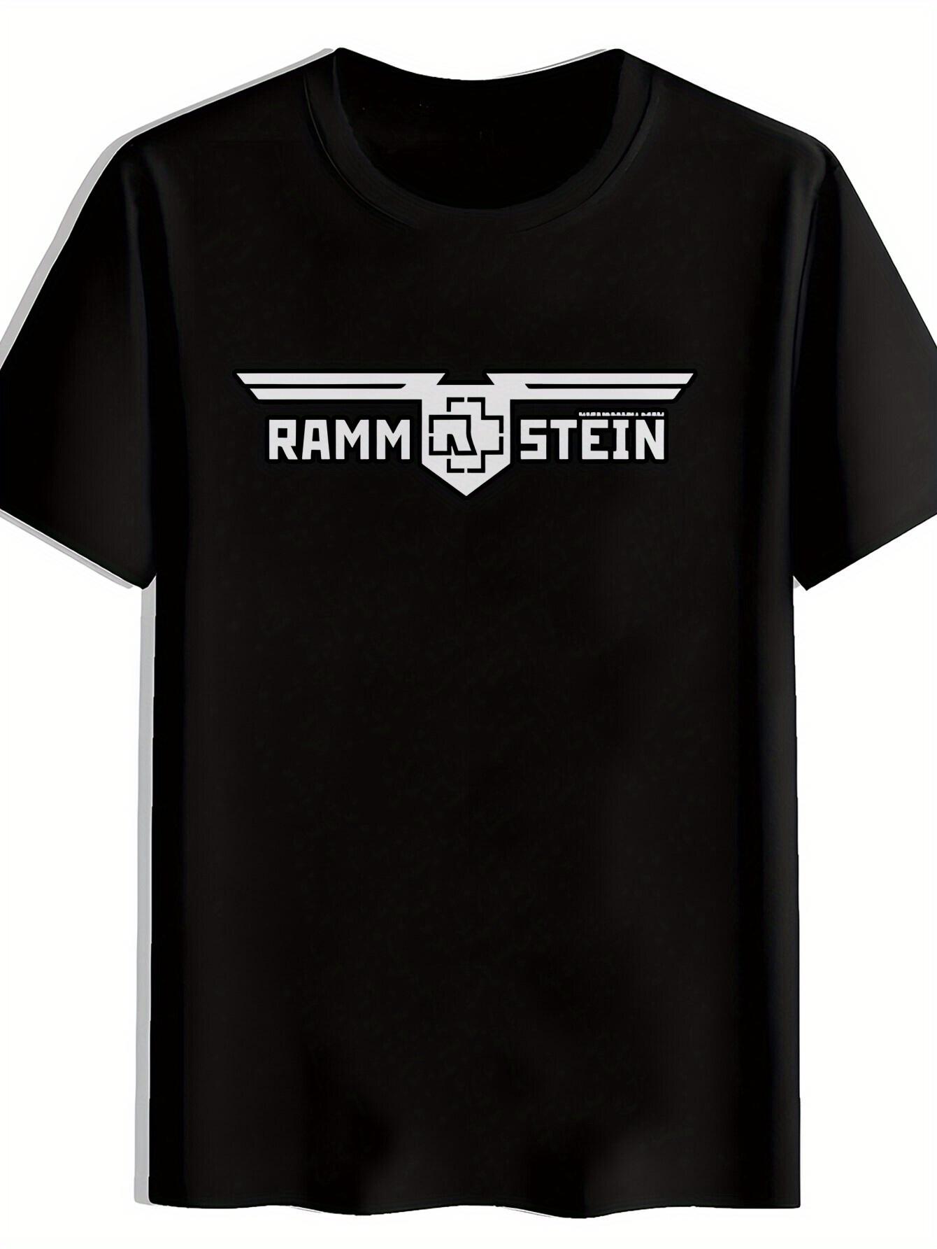 Black Rammstein Graphic T-shirt - Casual Crew Neck XL