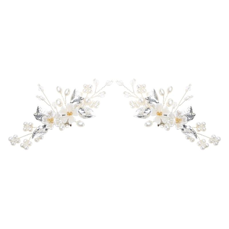 2PCS Crystal Shoe Clips Wedding Bridal Shoe Buckles Rhinestones Shoe Flowers for Party Decoration Wedding Craft Acces
