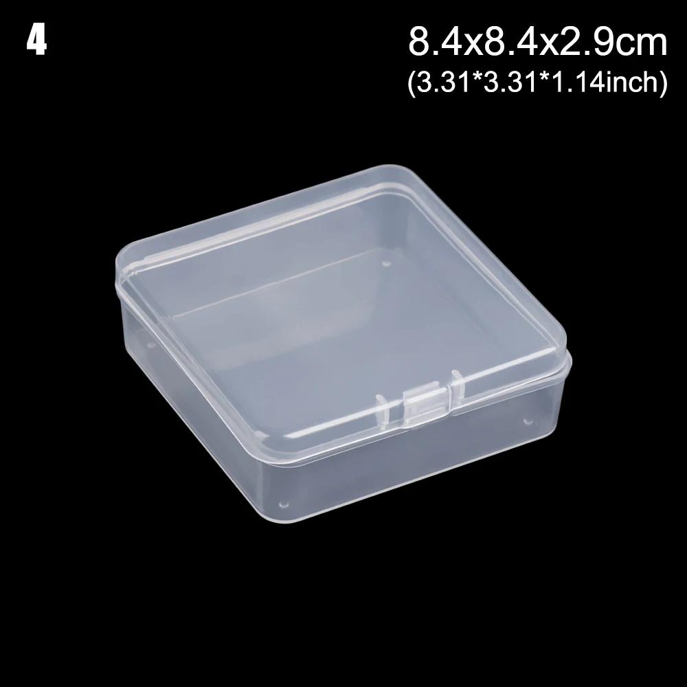 Square Round Plastic Transparent Storage Box Small Items Sundries Organizer Case Jewelry Beads Container Box Tools Accessories
