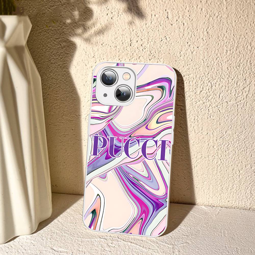 E-Emilio Logo Pucci For IPhone 14 13 12 Mini 11 Pro XS Max X XR 14 Plus Tempered Glass Cover