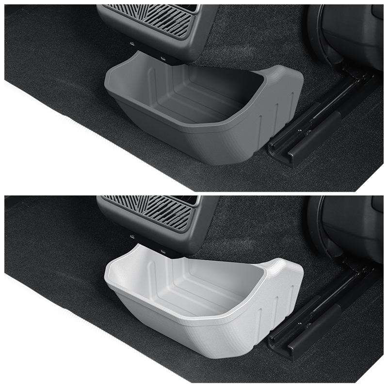 Rear Seat Storage Box for Tesla Model 3 Highland 2025 Silicone Rear Middle Floor Storage Box Organizer Trash Can Car Accessories