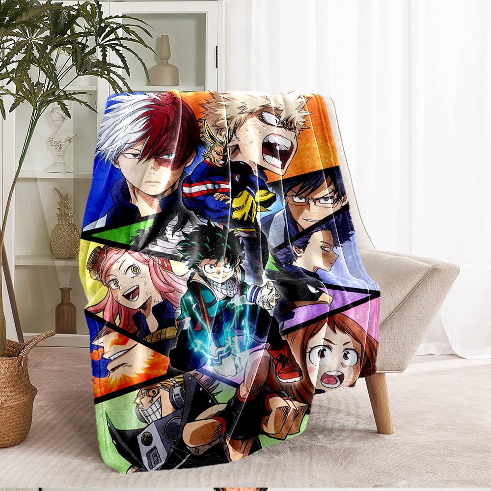 My Hero Academia Theme Printed Blanket - Perfect for Couch, Bed, Travel & Outdoor Use | Machine Washable, Cozy & Durable.