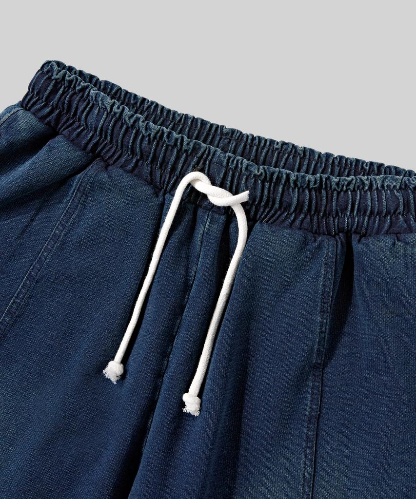 Beodeonteu Front Line Washed Wide Sweatpants [Indigo]