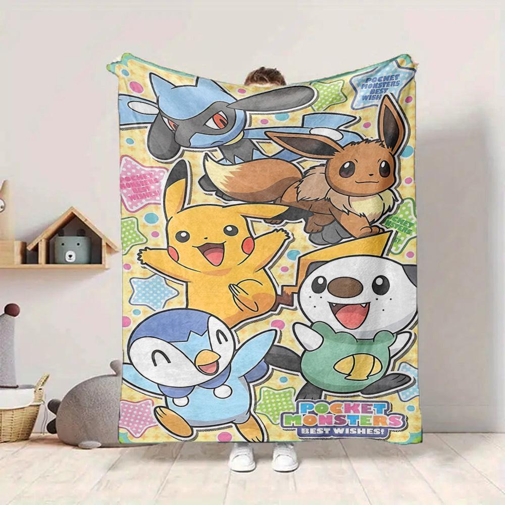 1pc Pokemon Blanket Lightweight Flannel Blanket Throw Blanket For Sofa, Bed, Travel, Camping, Livingroom, Office, Couch